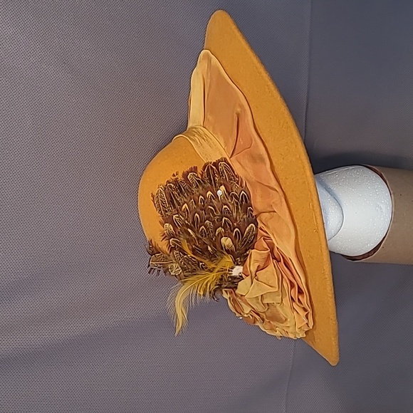 Mr. Hi's Accessories Vintage Mr His Classic Wide Brim Goldmustard